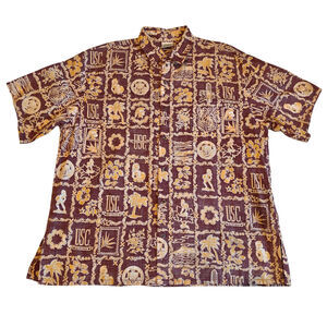 USC Trojans Hawaii Ke Nui College Novelty Print Aloha Shirt XXL